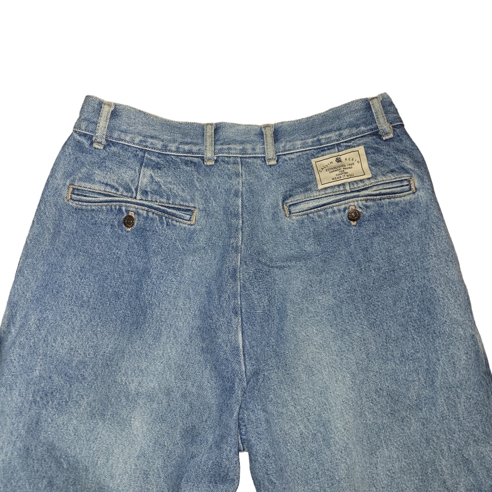 80s Calvin Klein Jeans Mens 31 Blue Denim Straight Leg Pleated 80s USA Made - Picture 4 of 13